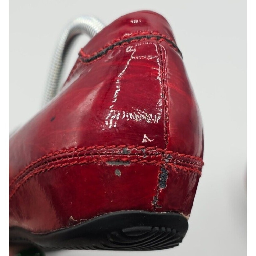 Ecco Womens Hanna Shoes Size 37 Red Patent Leather Button Wedge Heel Ballet - Picture 10 of 14
